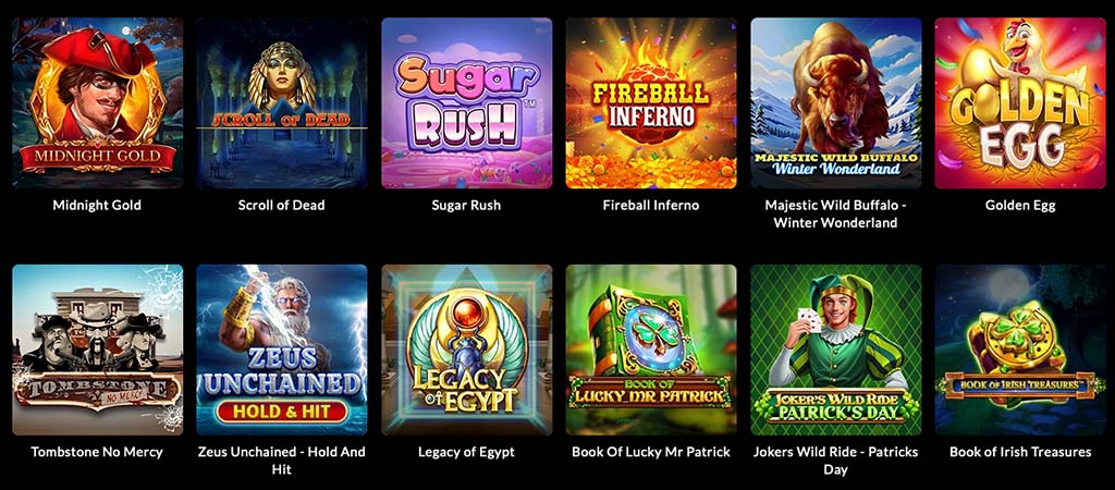 Luckera casino, online játékok, nyerőgépek, Midnight Gold, Scroll of Dead, Sugar Rush, Fireball Inferno, Tombstone No Mercy
