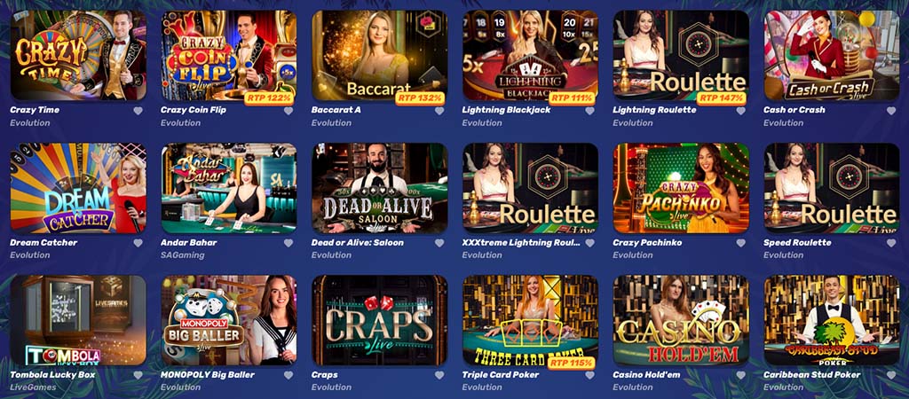 élő kaszinó játékok, élő osztók, Crazy Time, Crazy Coin Flip, Baccarat, Blackjack, Dream Catcher, Dead or Alive, Pachinko