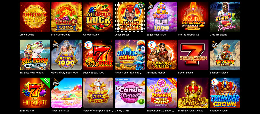 online kaszinó játékok gyűjteménye, videó nyerőgépek, Crown Coins, Gates of Olympus, Sugar Rush 1000, Big Bass, Sweet Bonanza